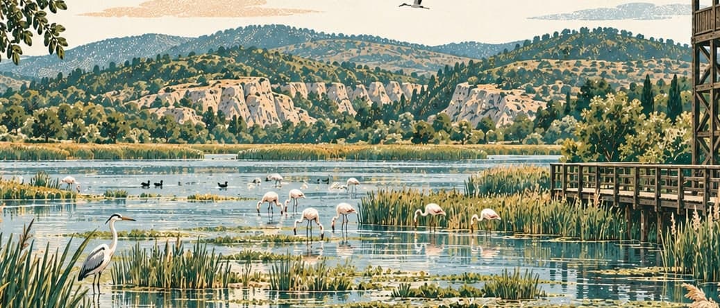 Illustration of Gala Lake National Park, Edirne