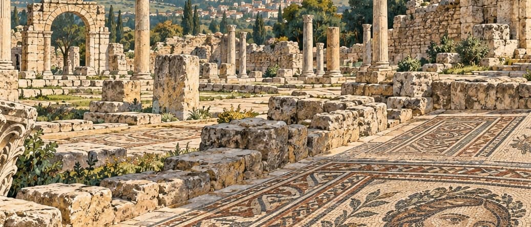 Illustration of Germanicia Ancient City Mosaics, Kahramanmaraş