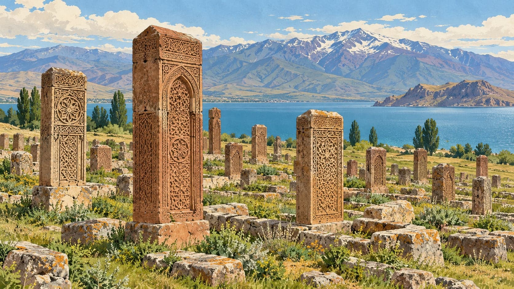 Illustration of Gevaş Seljuk Cemetery, Van