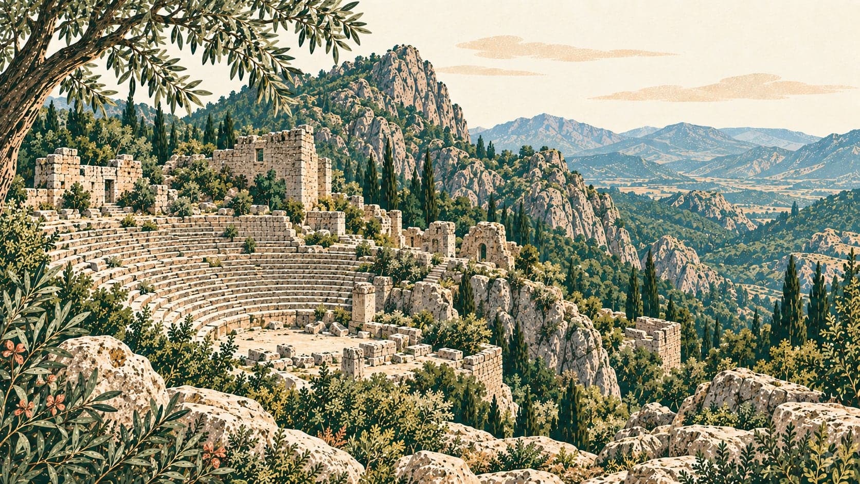 Illustration of Güllük Dağı - Termessos Milli Parkı, Antalya