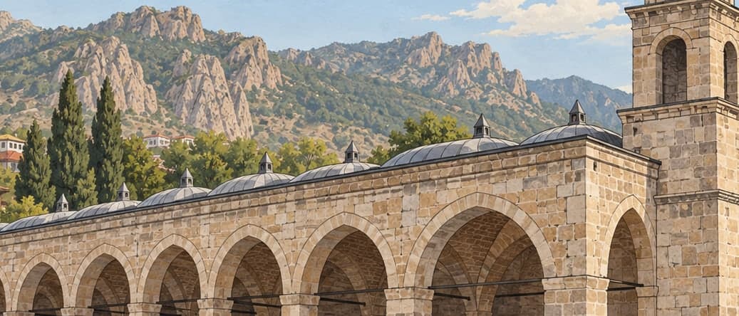 Illustration of Gümüşhacıköy Bedesten and Clock Tower, Amasya