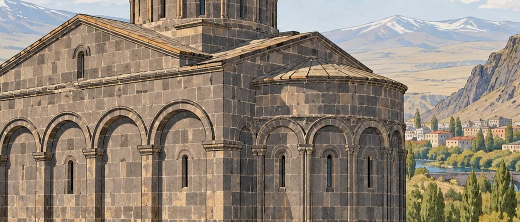Illustration of Hamur Tomb Tower, Ağrı