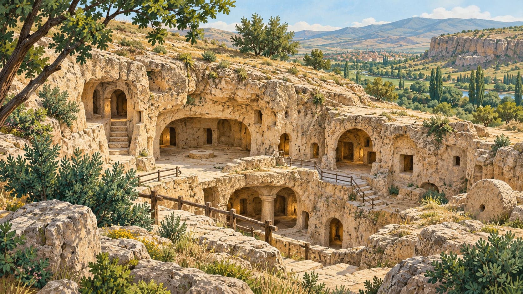 Illustration of Han Underground City and Surroundings, Eskişehir