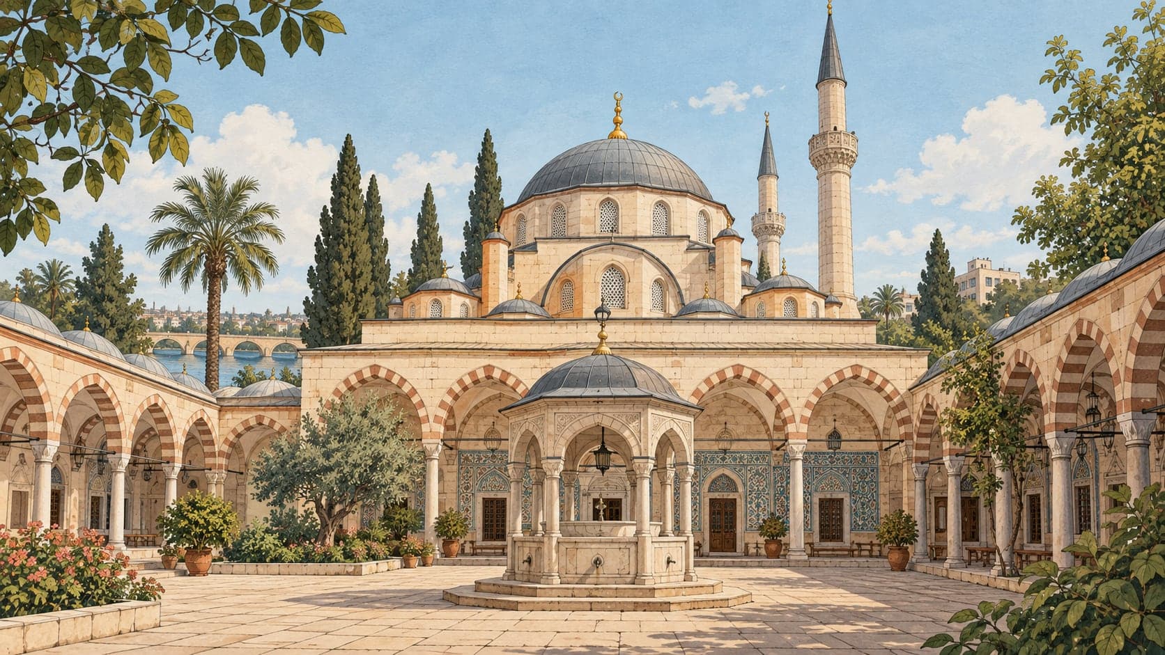 Illustration of Hasan Ağa Mosque, Adana
