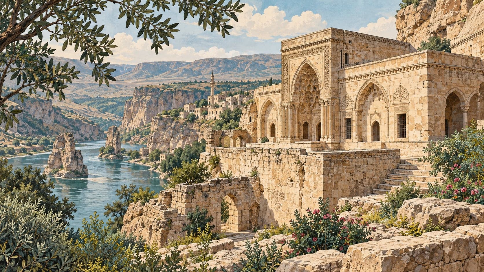 Illustration of Hasankeyf Small Palace, Batman