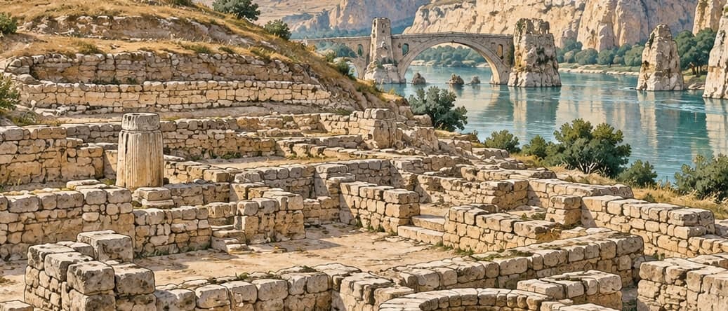 Illustration of Hasankeyf Archaeological Site, Batman