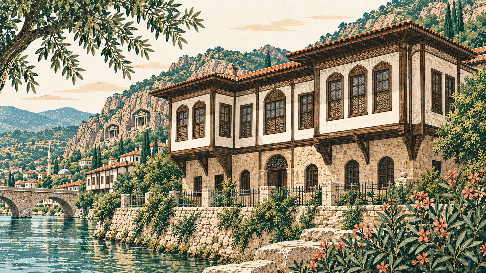 Illustration of Hazeranlar Mansion, Amasya