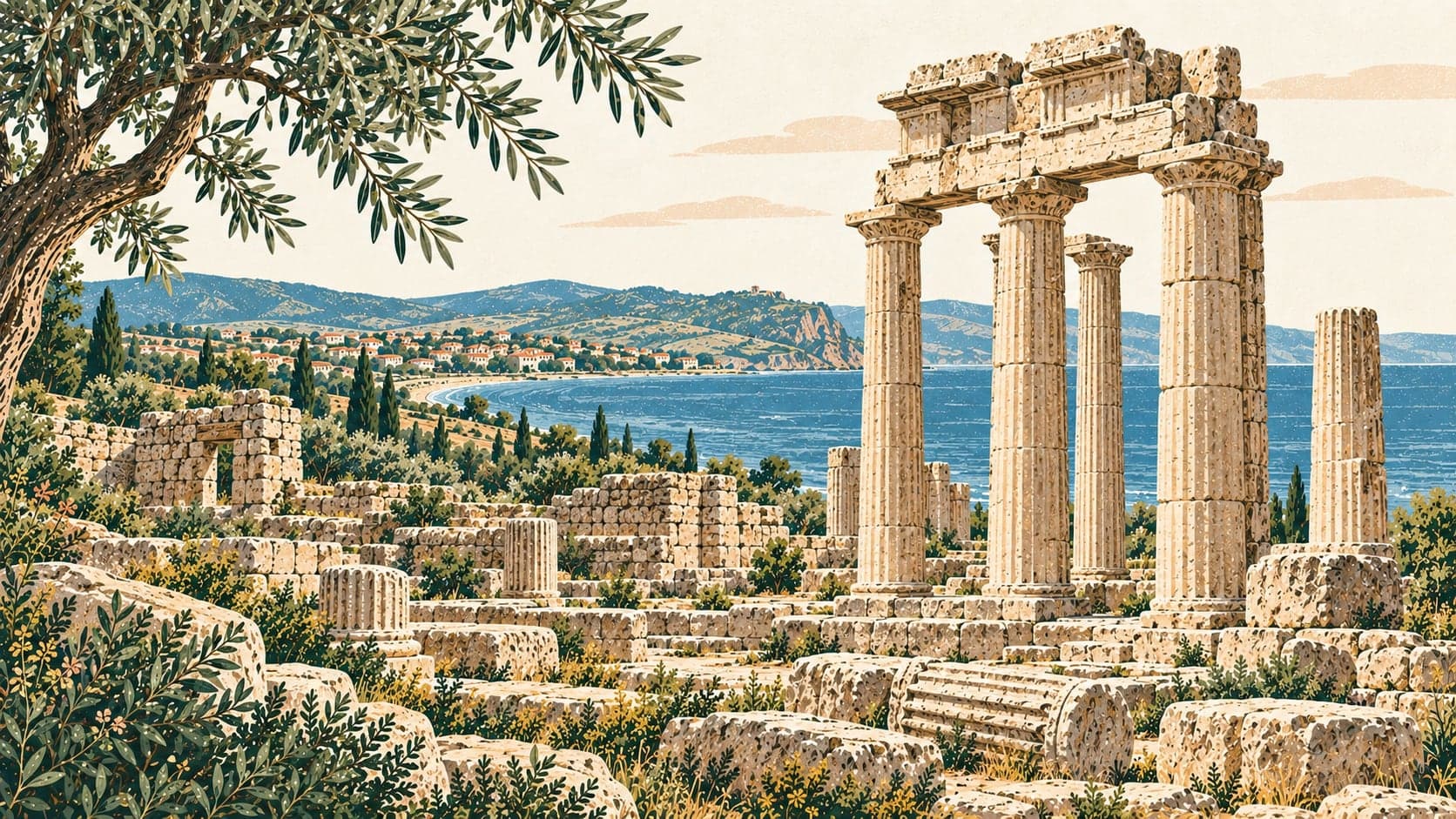 Illustration of Heraion Teikhos Ancient City, Tekirdağ