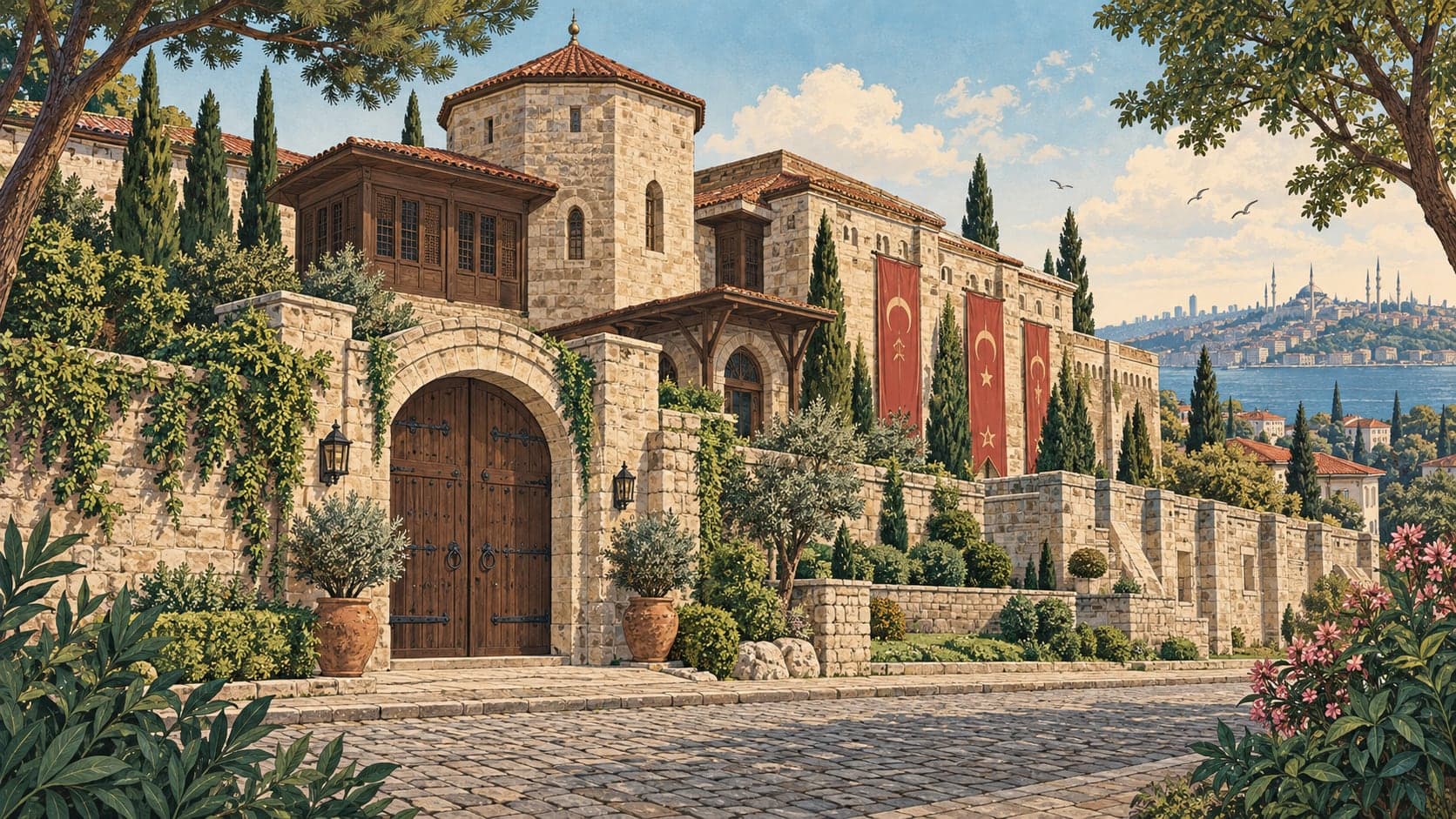 Illustration of Hisart Living History Museum, İstanbul