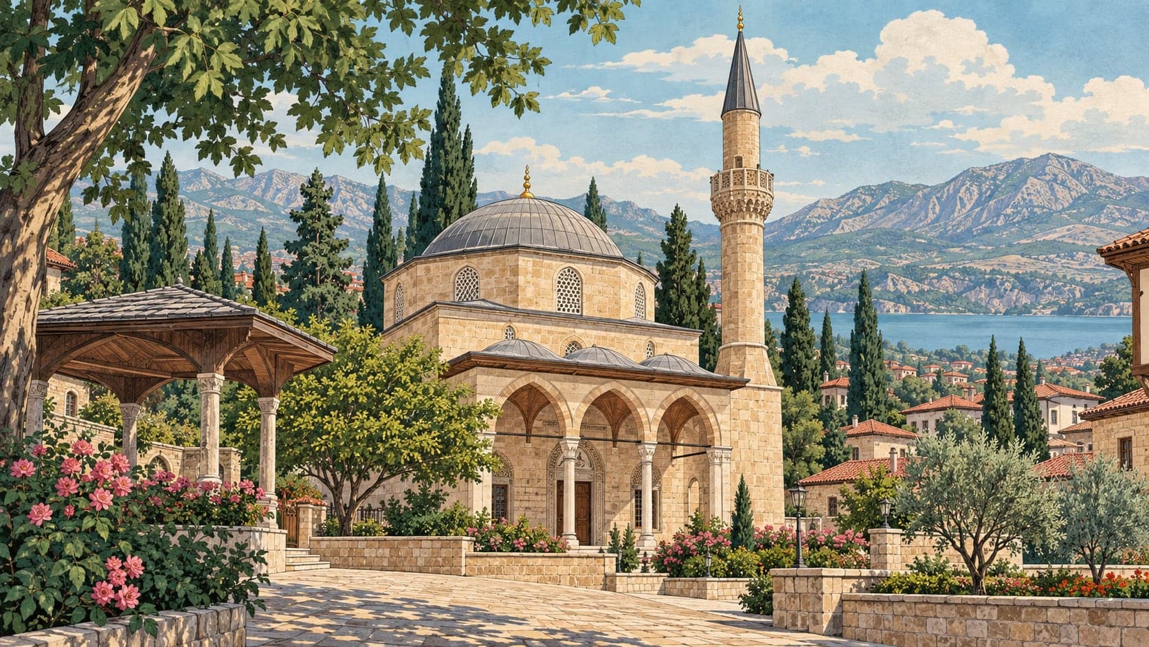 Illustration of Hızır Bey Mosque, Isparta
