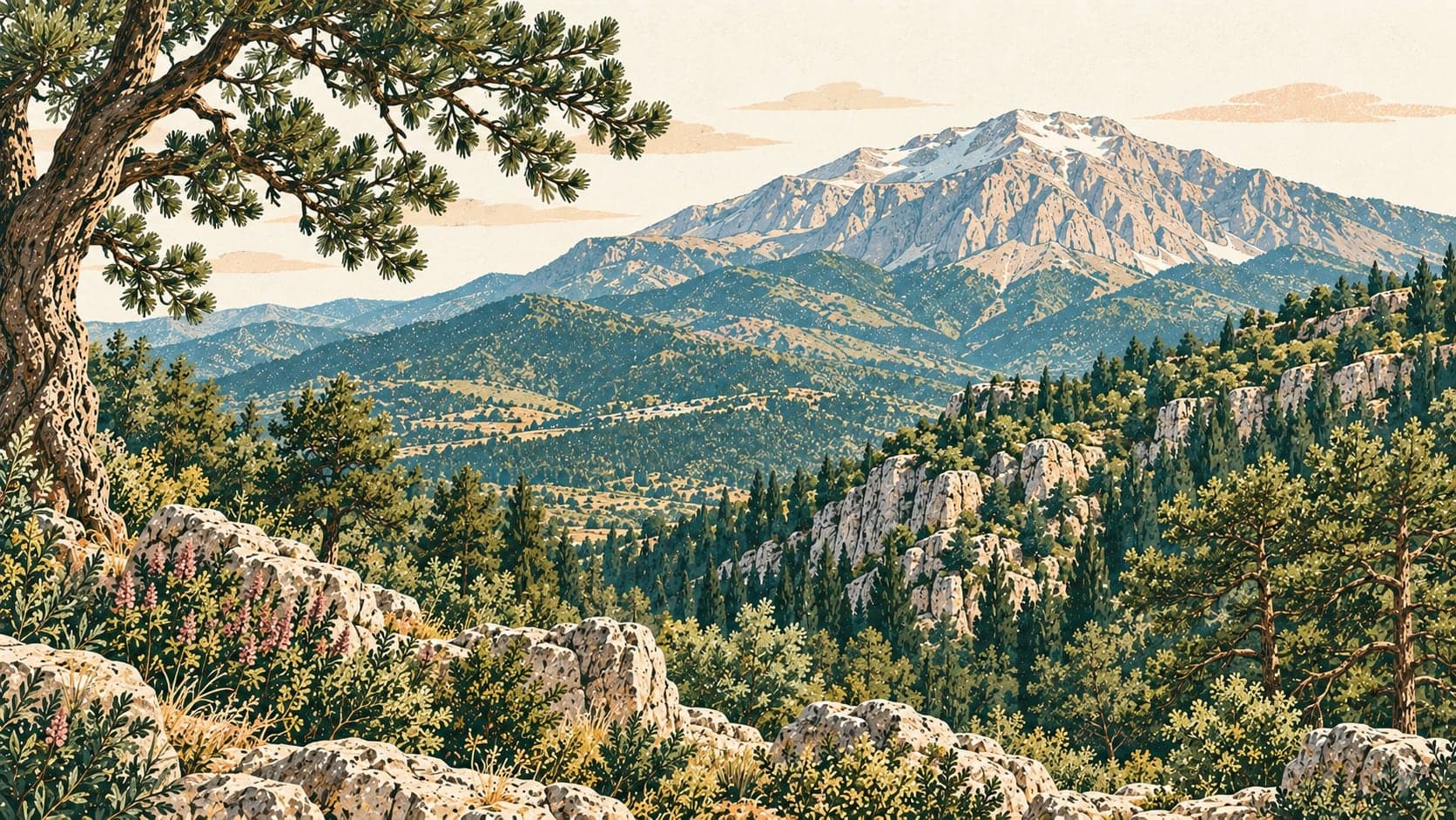 Illustration of Honaz Dağı Milli Parkı, Denizli