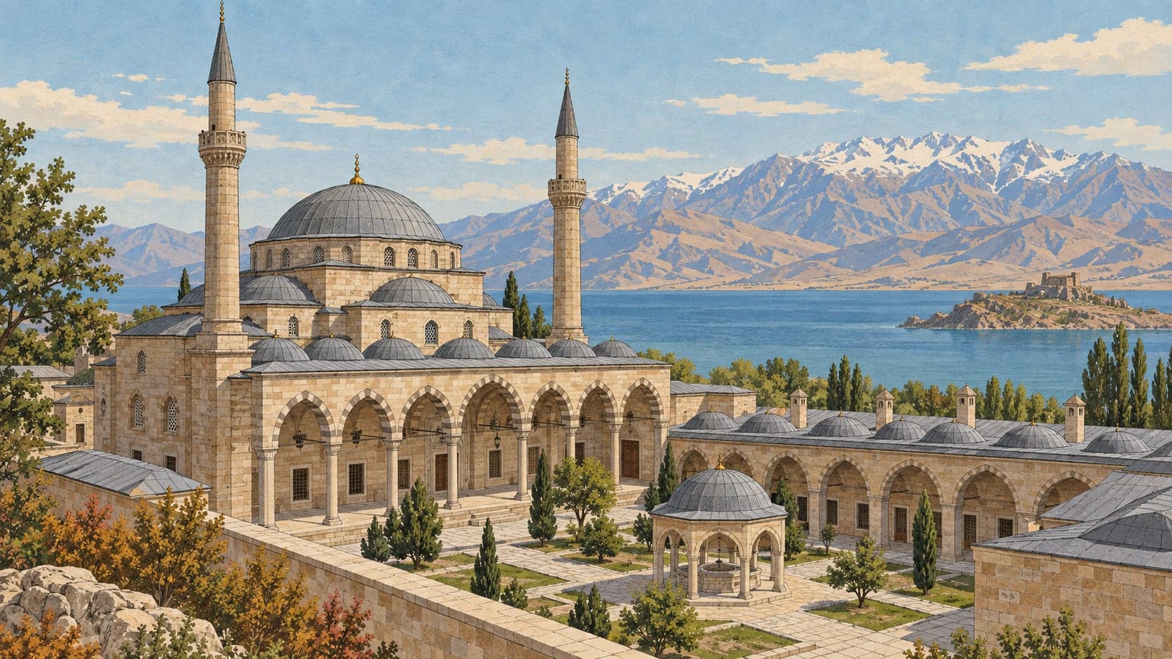 Illustration of Hüsrev Paşa Mosque and Complex, Van