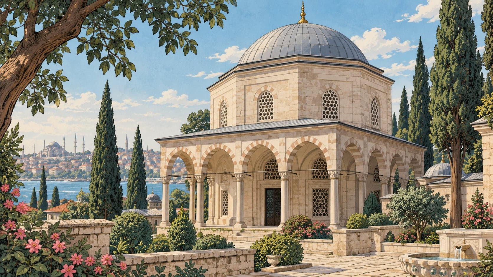 Illustration of Hüsrev Paşa Tomb, İstanbul