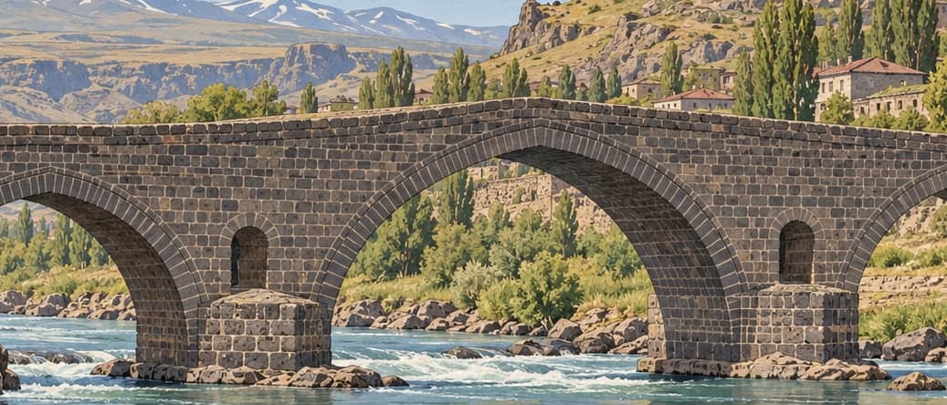 Illustration of Silk Road Bridge, Kars