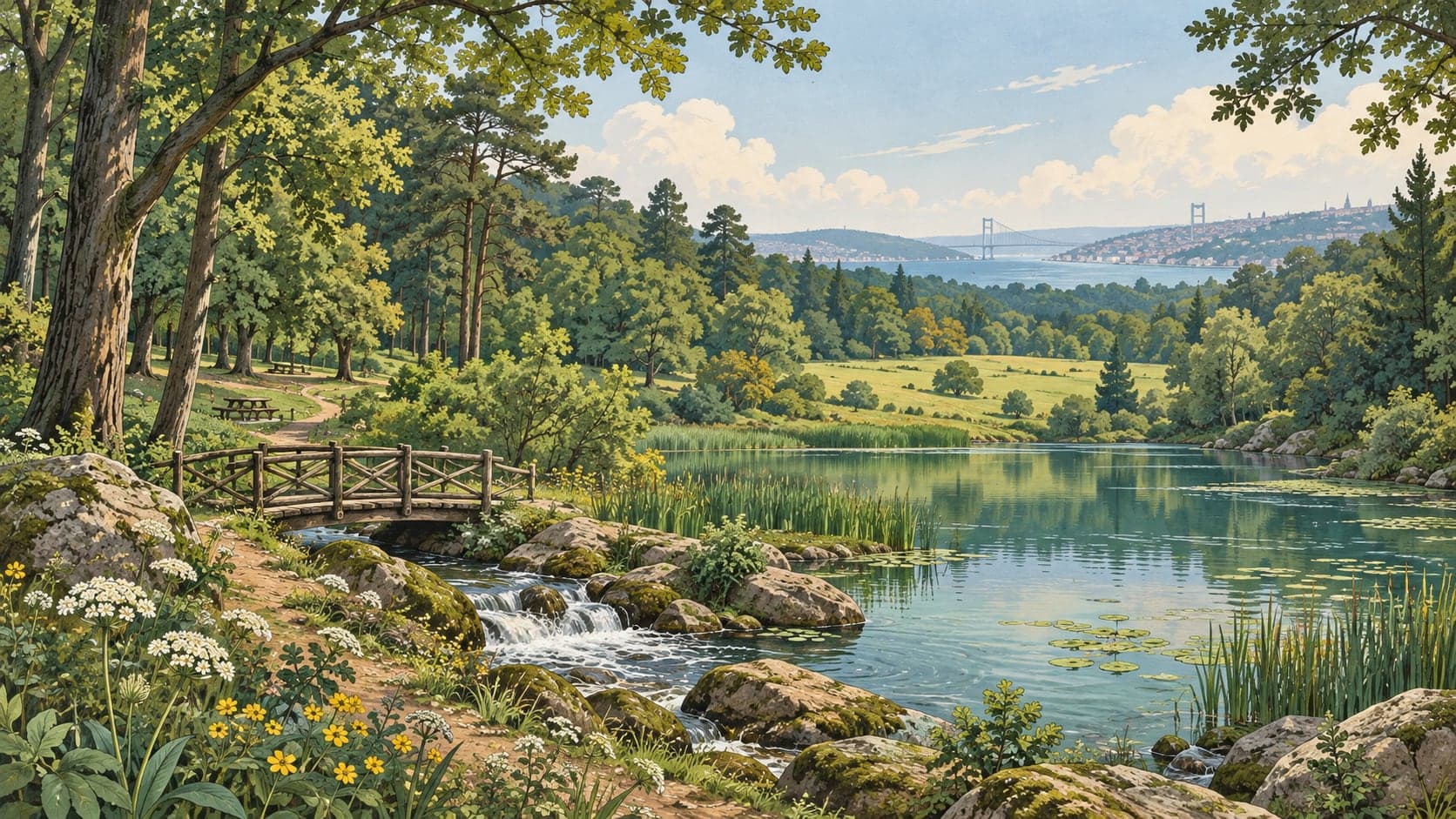Illustration of Irmak Nature Park, İstanbul