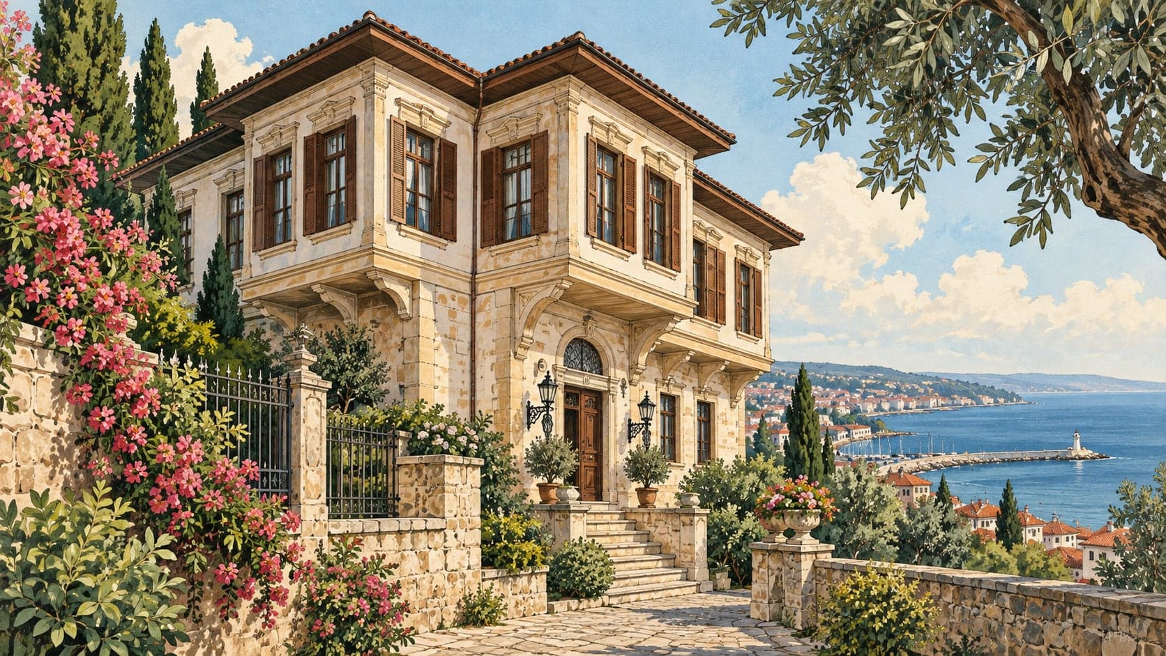 Illustration of Italian Mansion, Tekirdağ