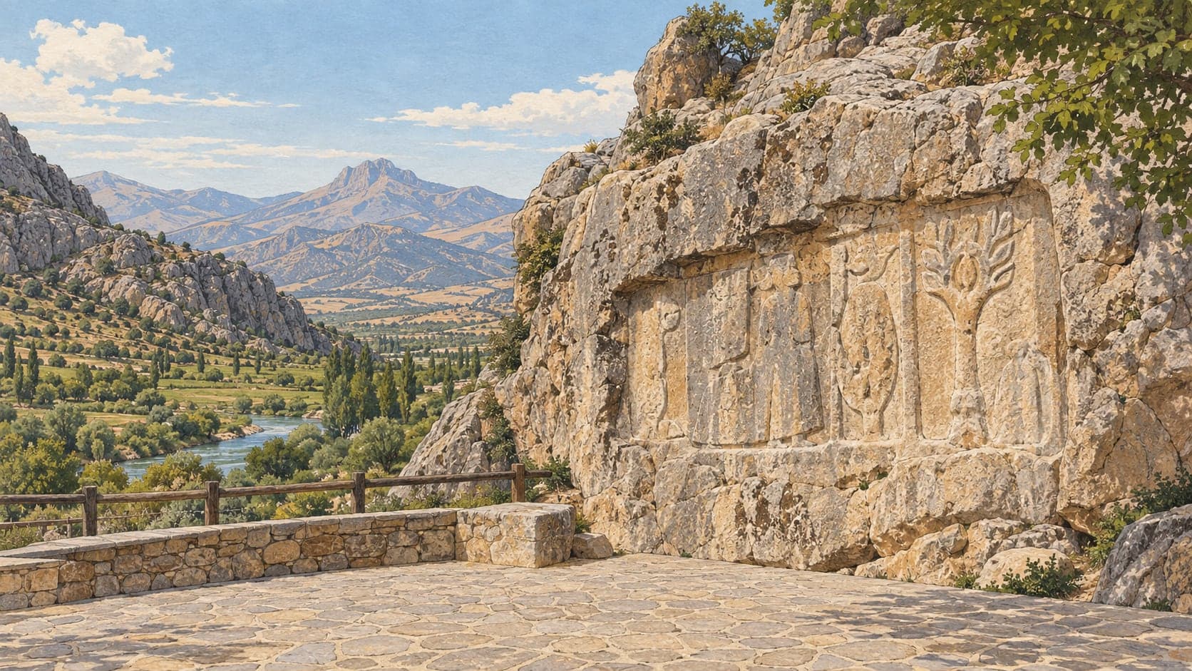 Illustration of İvriz Rock Monument, Konya