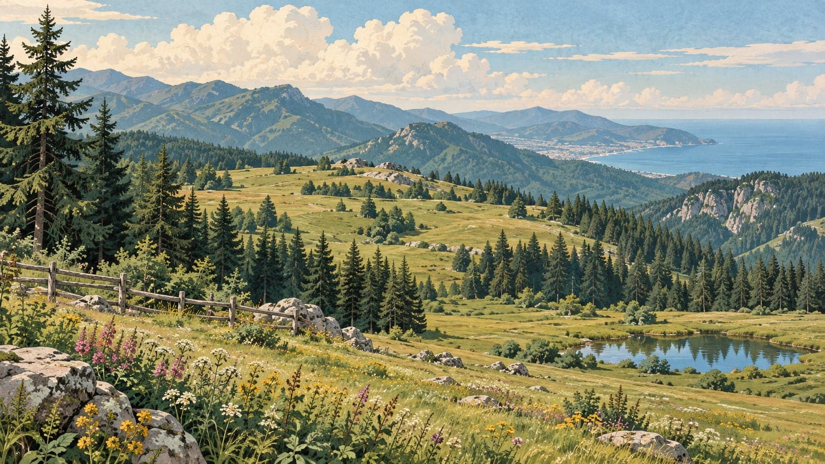 Illustration of Kadıralak Nature Park, Trabzon