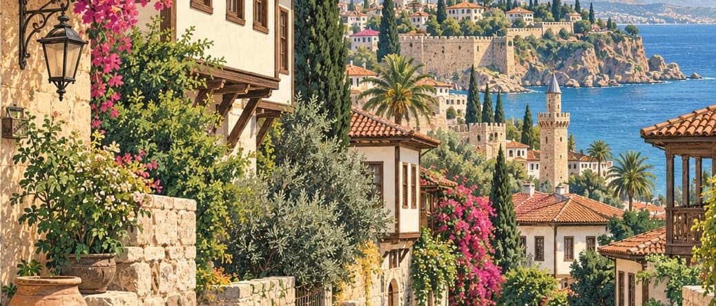 Illustration of Kaleiçi, Antalya
