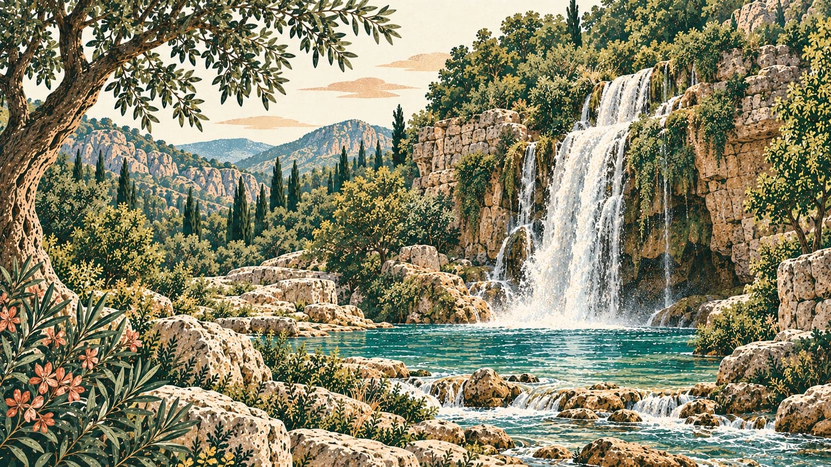 Illustration of Karamanastır Şelalesi Tabiat Parkı, Mersin