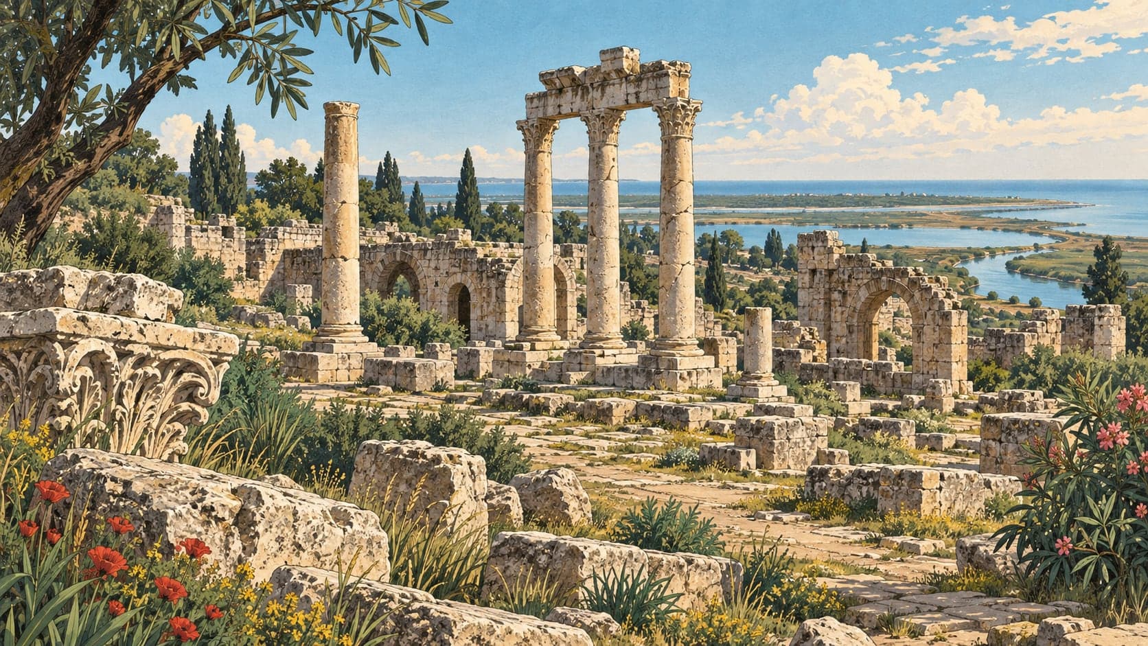 Illustration of Karataş Magarsus Ancient City, Adana