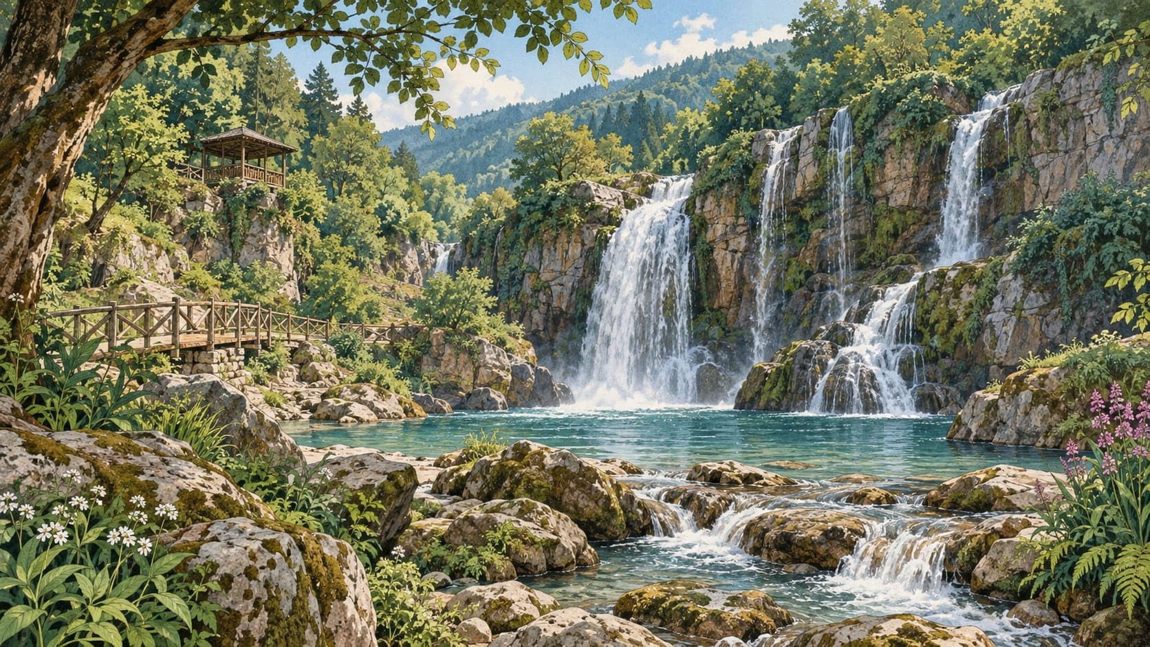Illustration of Kayalıdere Waterfalls Nature Park, Zonguldak