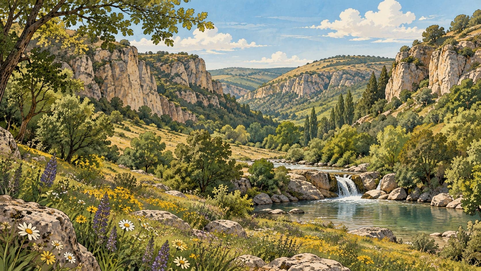 Illustration of Butterflies Valley Nature Park, Ankara