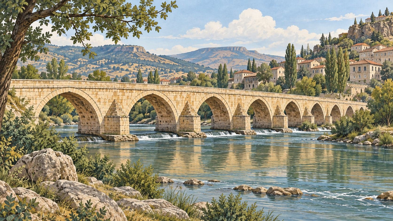 Illustration of Kemer Bridge, Yozgat