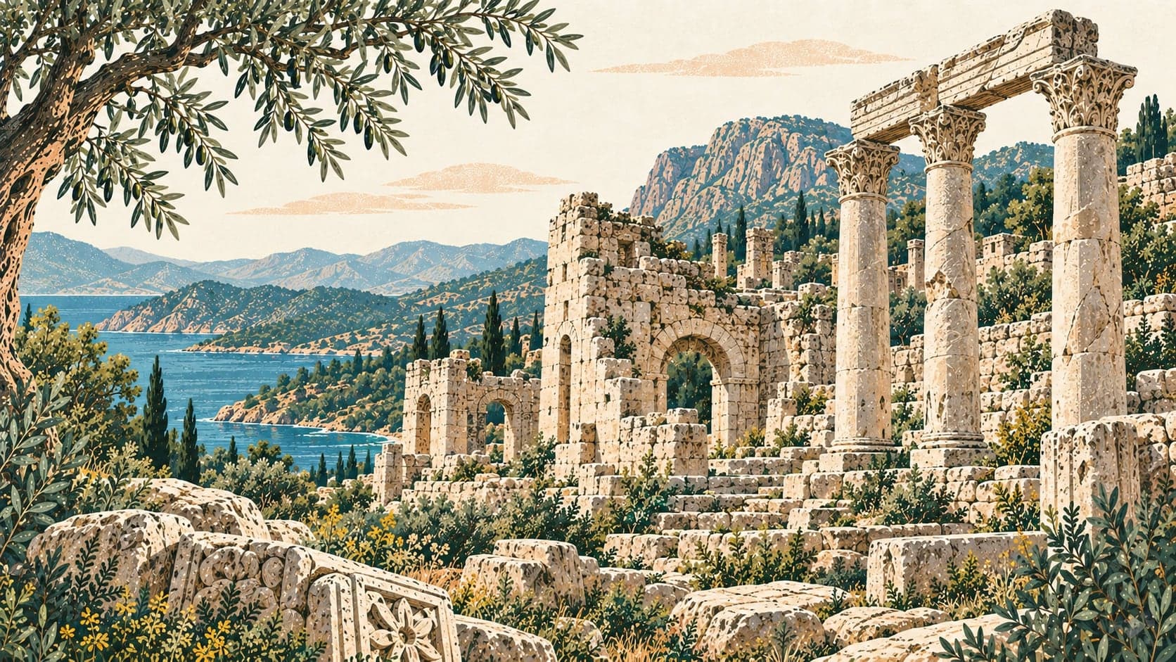 Illustration of Kitanaura Ancient City, Antalya
