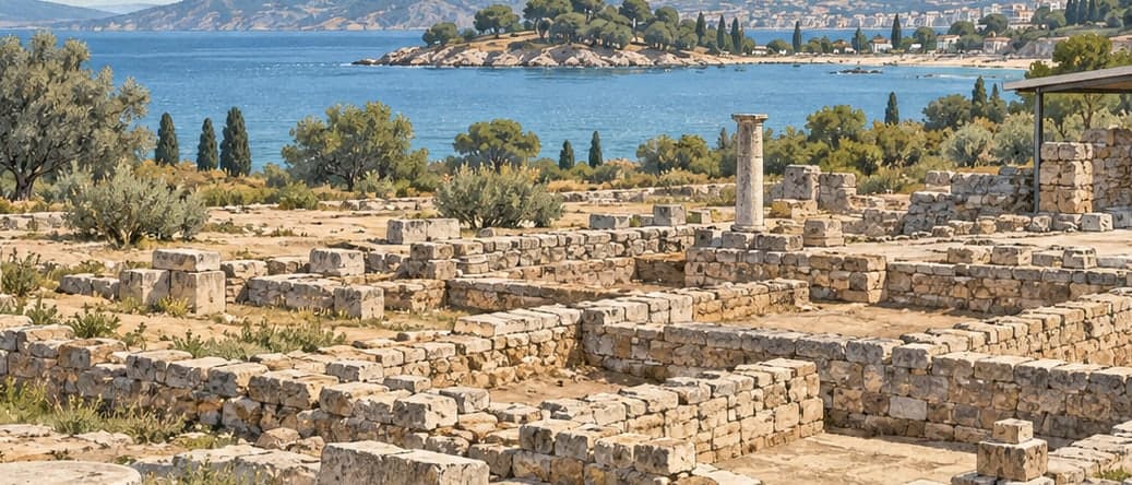 Illustration of Klazomenai Archaeological Site, İzmir