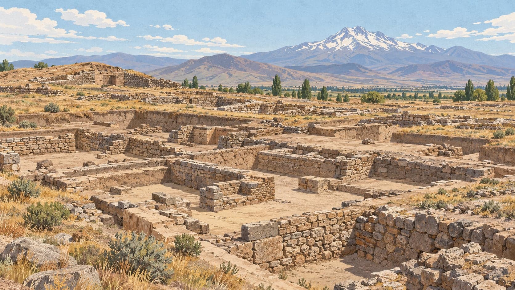 Illustration of Kültepe Archaeological Site, Kayseri