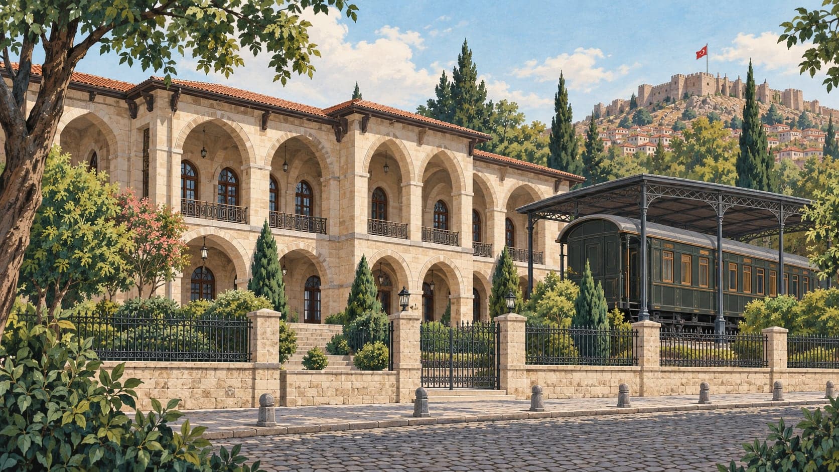 Illustration of Atatürk's Residence and Railcar in the War of Independence, Ankara