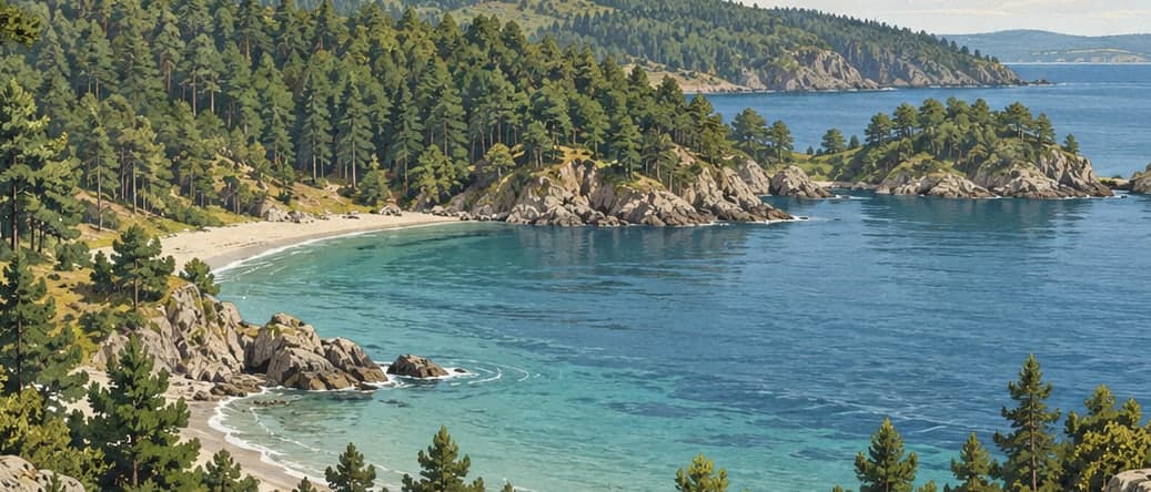 Illustration of Marmaracık Bay Nature Park, İstanbul
