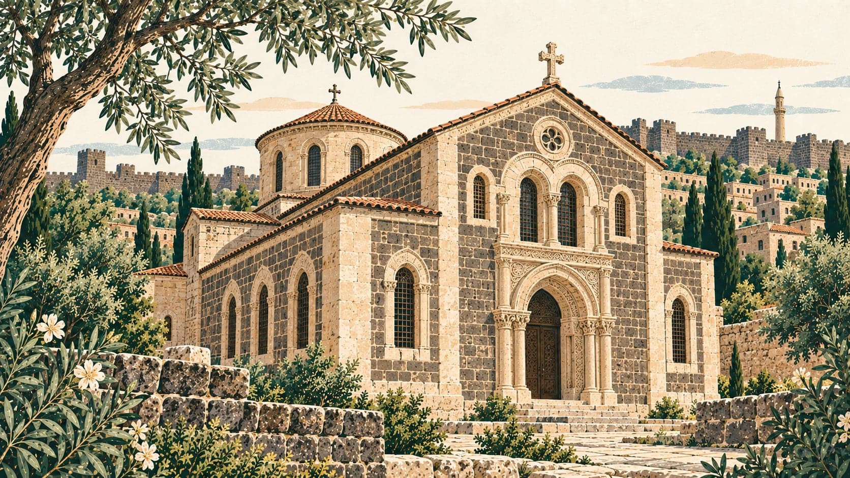 Illustration of Meryem Ana Church, Diyarbakır