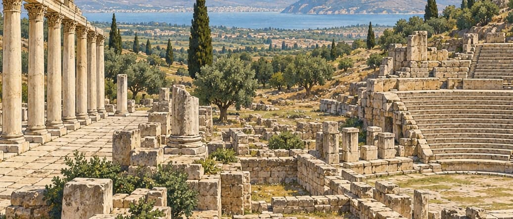 Illustration of Metropolis Archaeological Site, İzmir