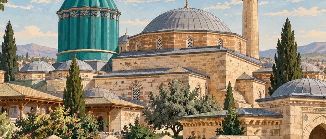 Illustration of Mevlana Museum, Konya