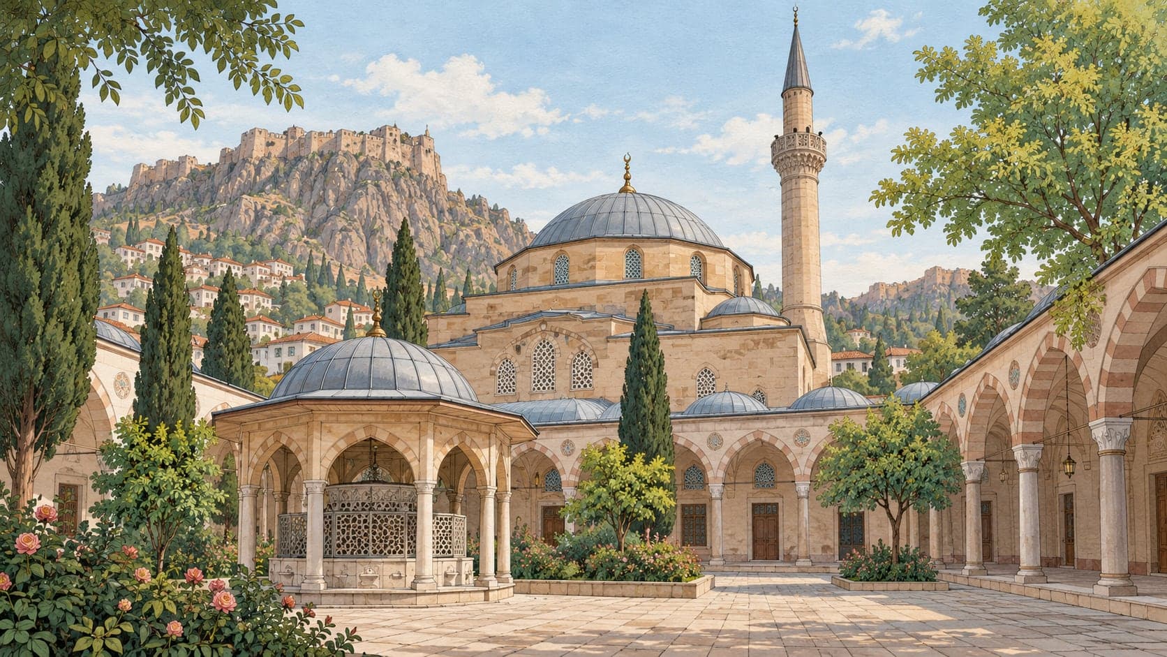 Illustration of Mevlevi (Tomb) Mosque, Afyonkarahisar