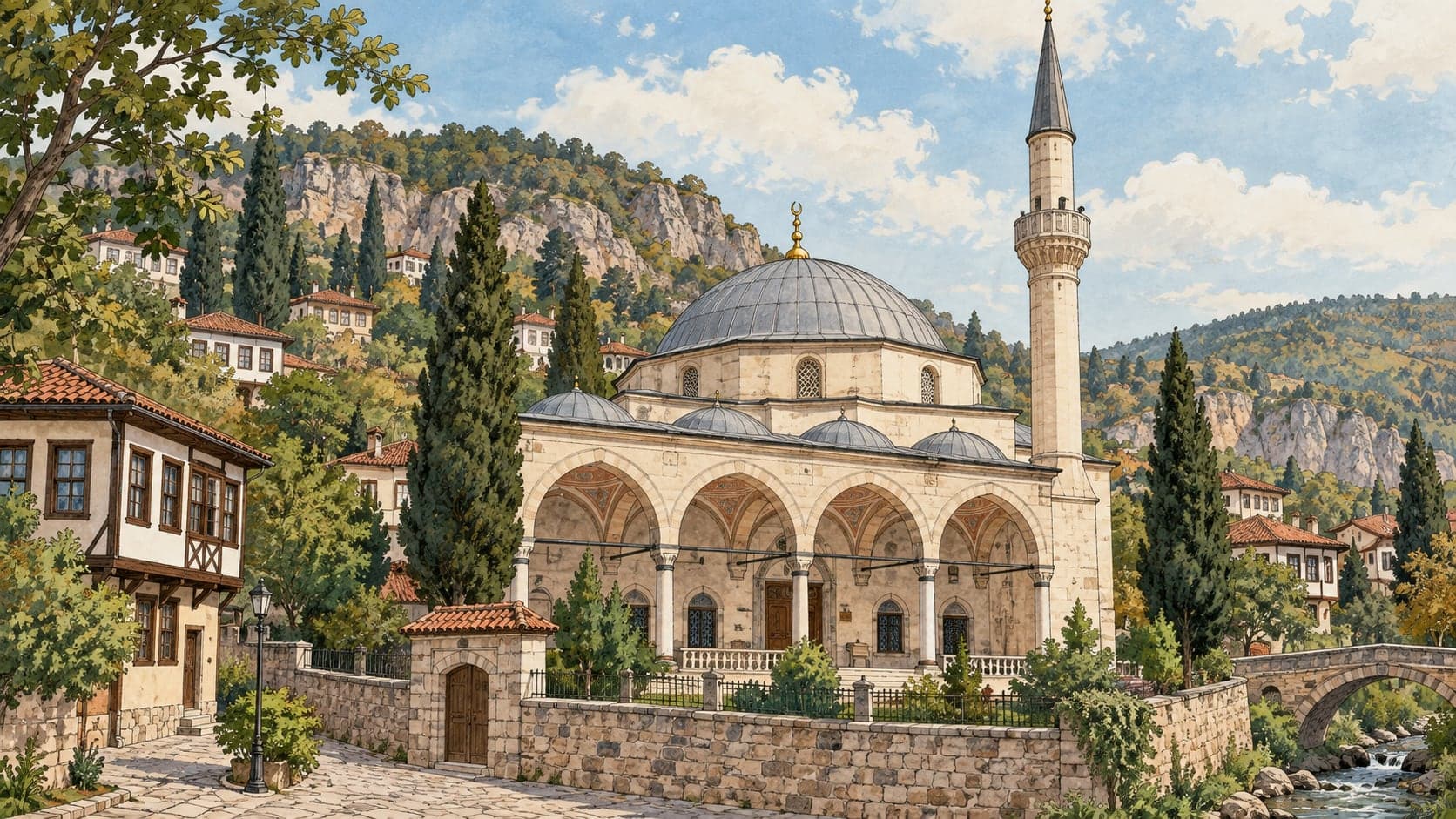 Illustration of Mudurnu Yıldırım Bayezid Mosque, Bolu