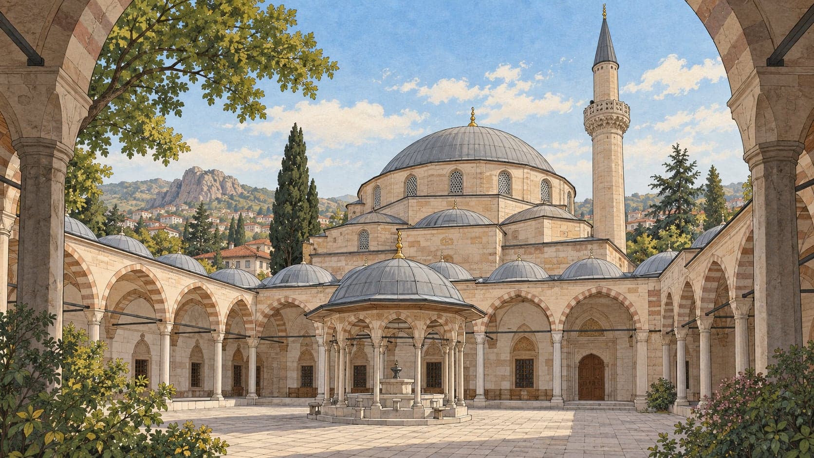 Illustration of Muradi Rabi Great Mosque, Çorum