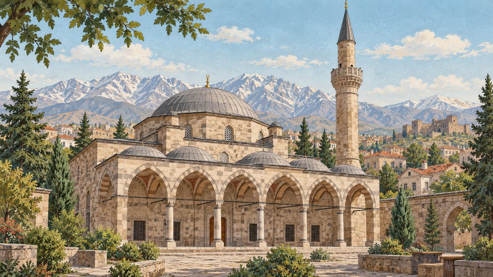 Illustration of Murat Paşa Mosque, Erzurum
