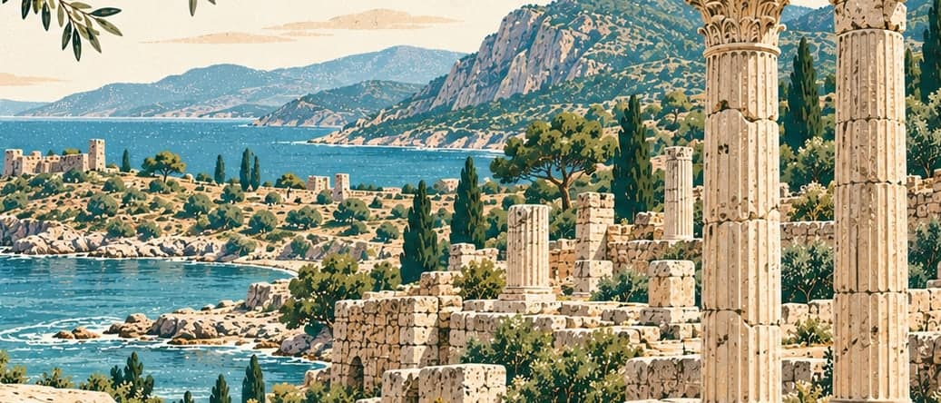 Illustration of Nagidos Archaeological Site, Mersin
