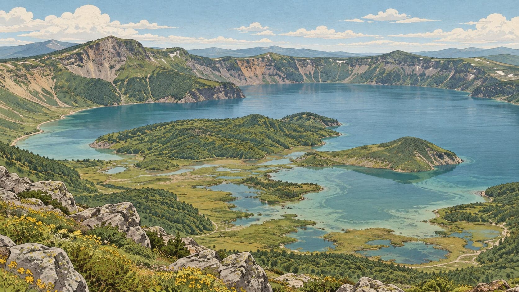 Illustration of Nemrut Crater Lake, Bitlis