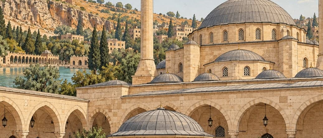 Illustration of Nimetullah Mosque / Ak Mosque, Şanlıurfa