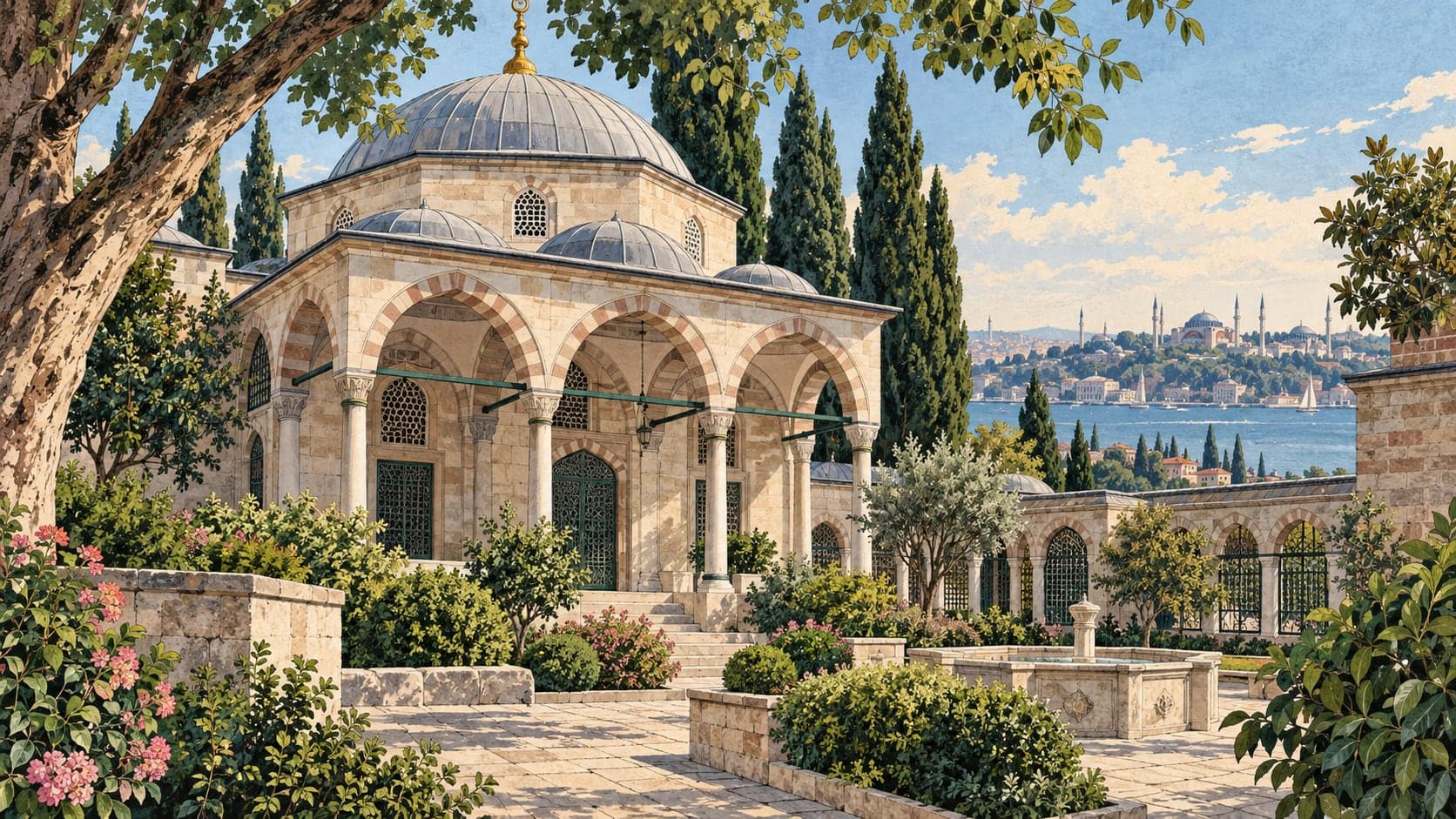 Illustration of Nureddin Surgical Tomb, İstanbul