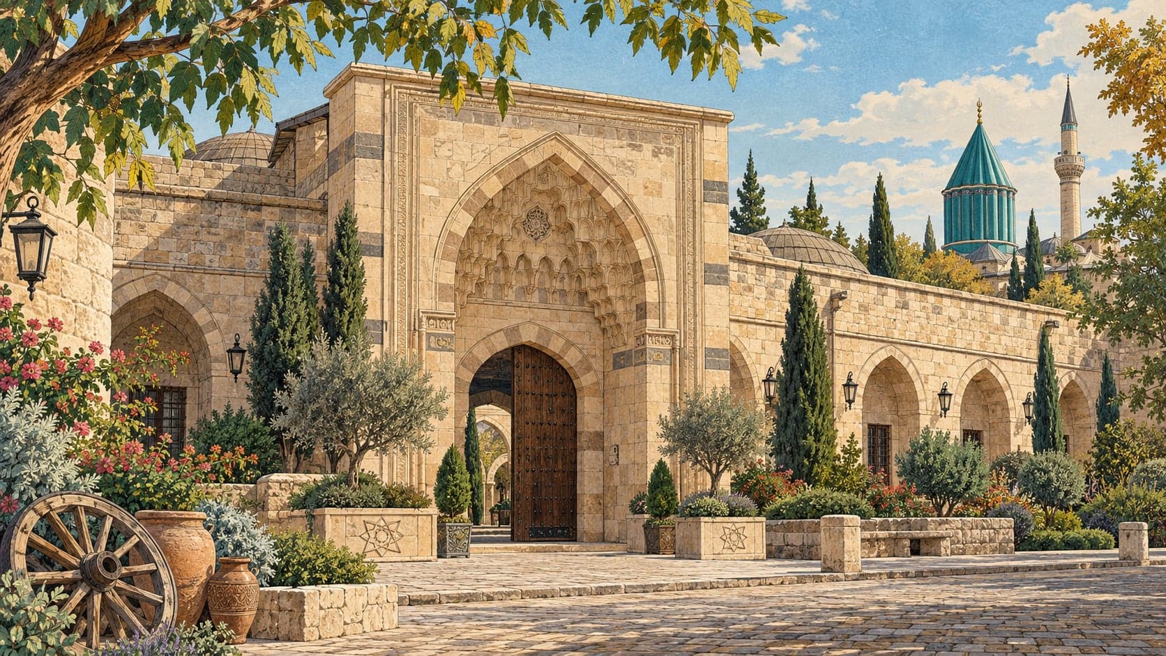 Illustration of Obruk Han Caravanserai Rumi Taste and Scent Museum, Konya