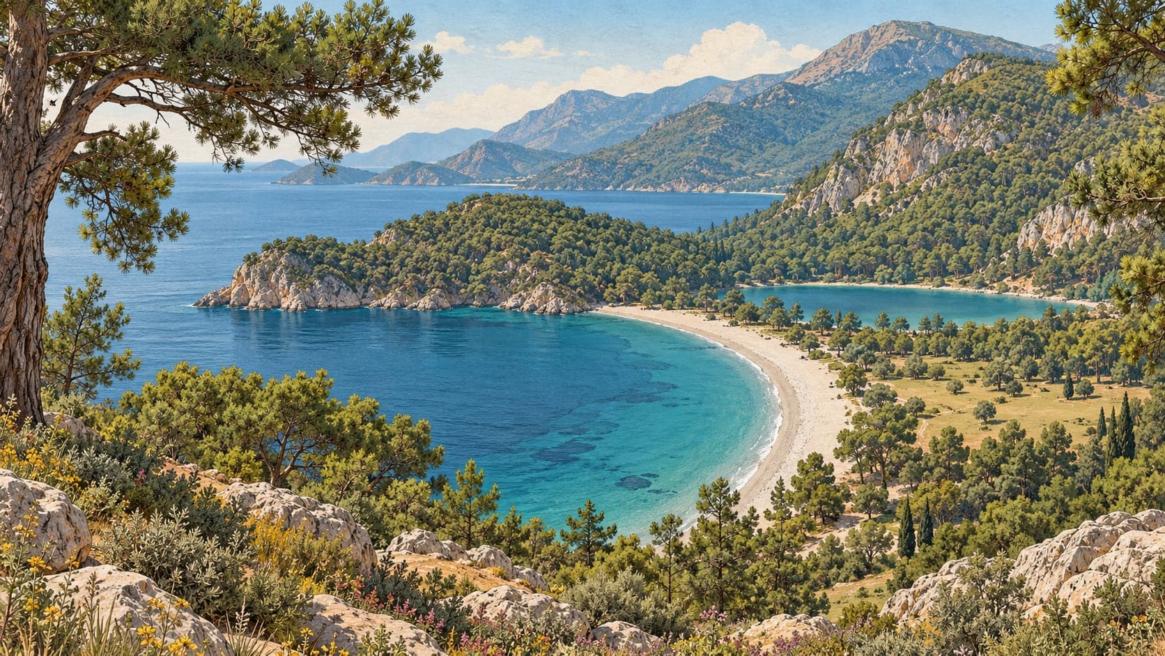Illustration of Ölüdeniz Kıdrak Nature Park, Muğla