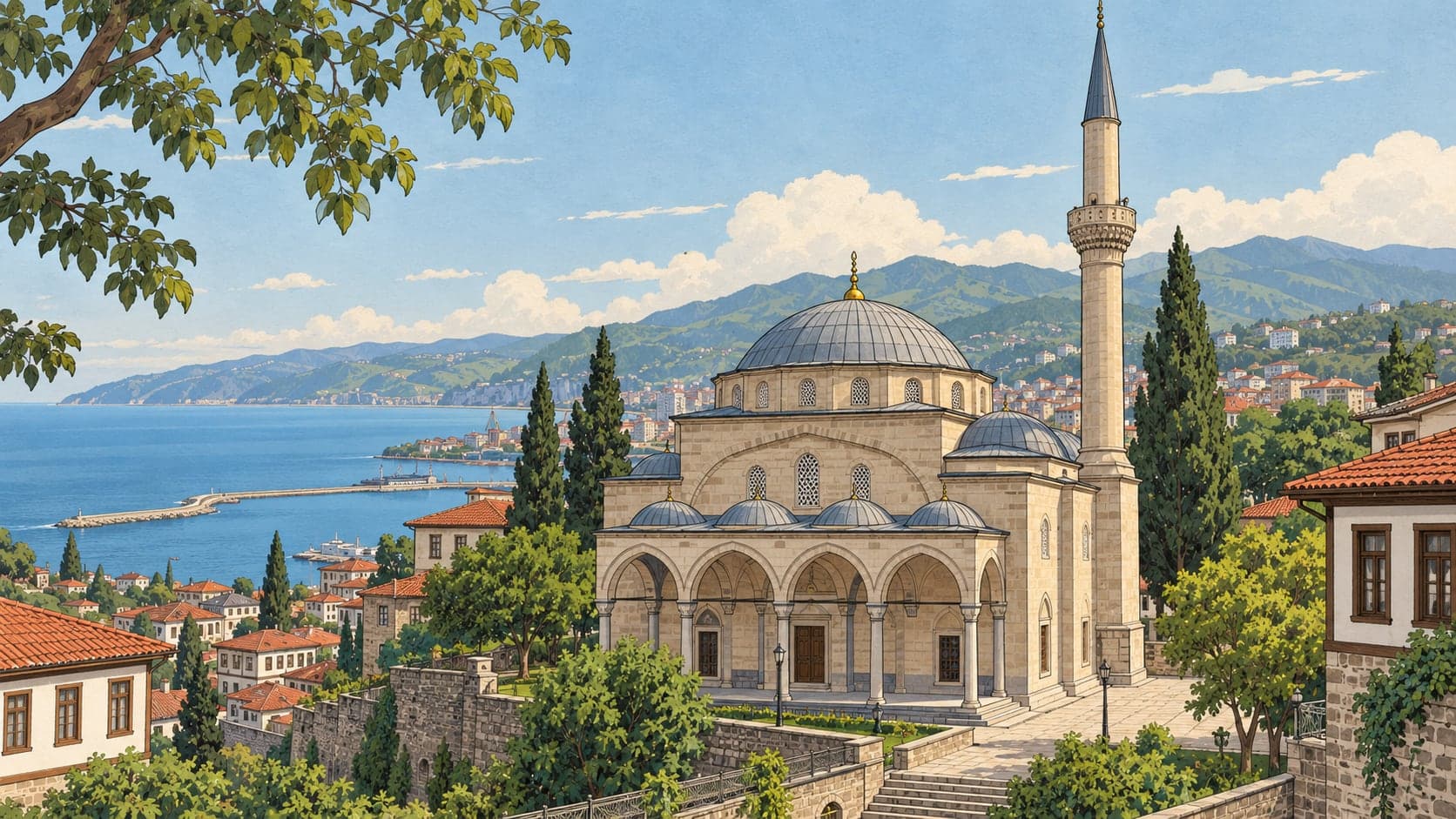 Illustration of Ortahisar Mosque, Trabzon