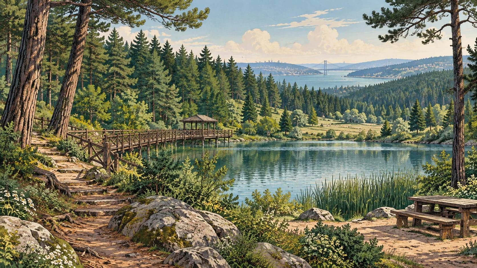 Illustration of Park Forest Nature Park, İstanbul