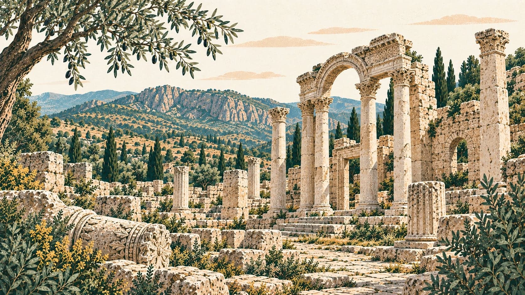 Illustration of Pepouza Ancient City, Uşak