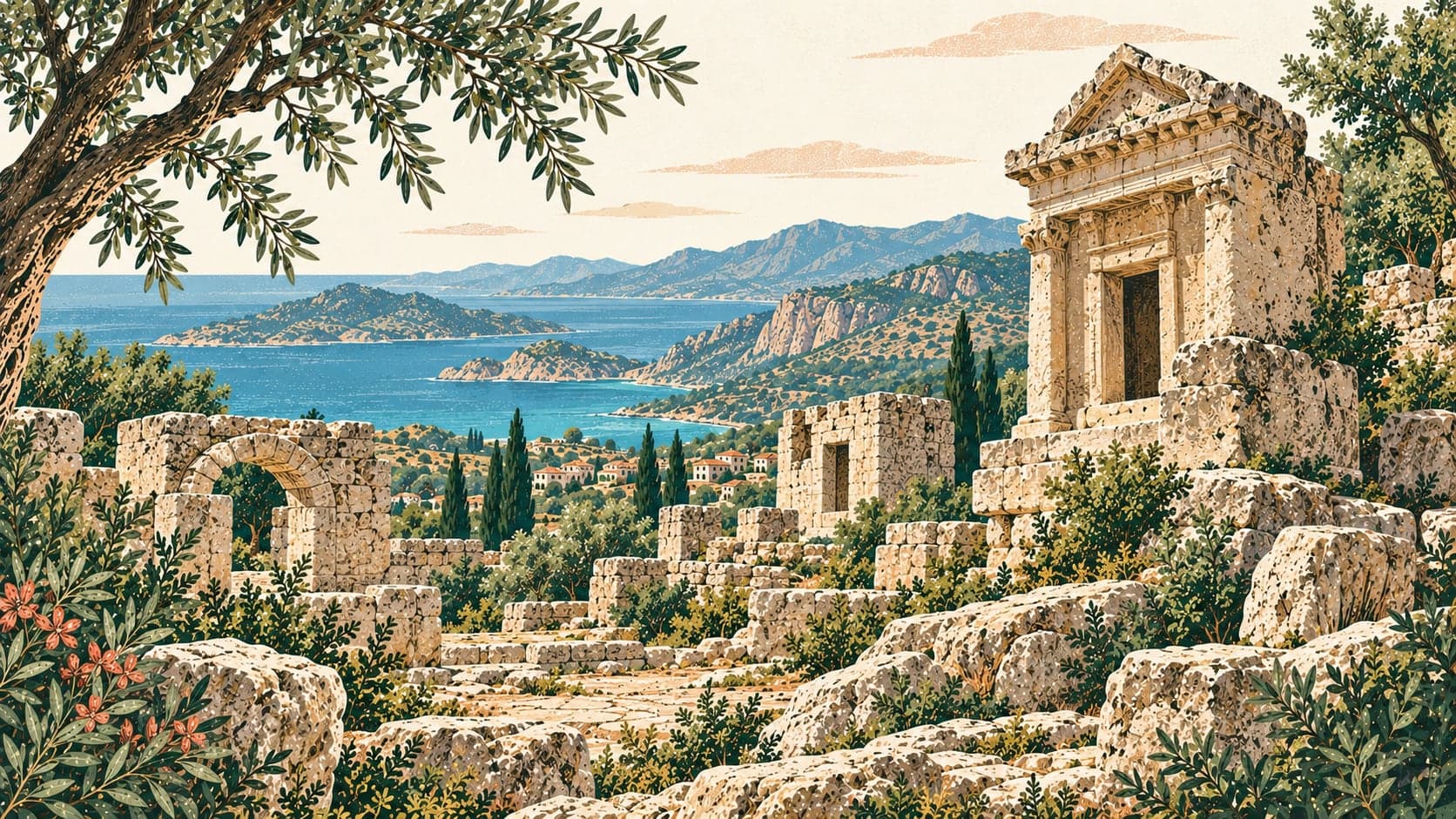 Illustration of Phellos Ancient City, Antalya